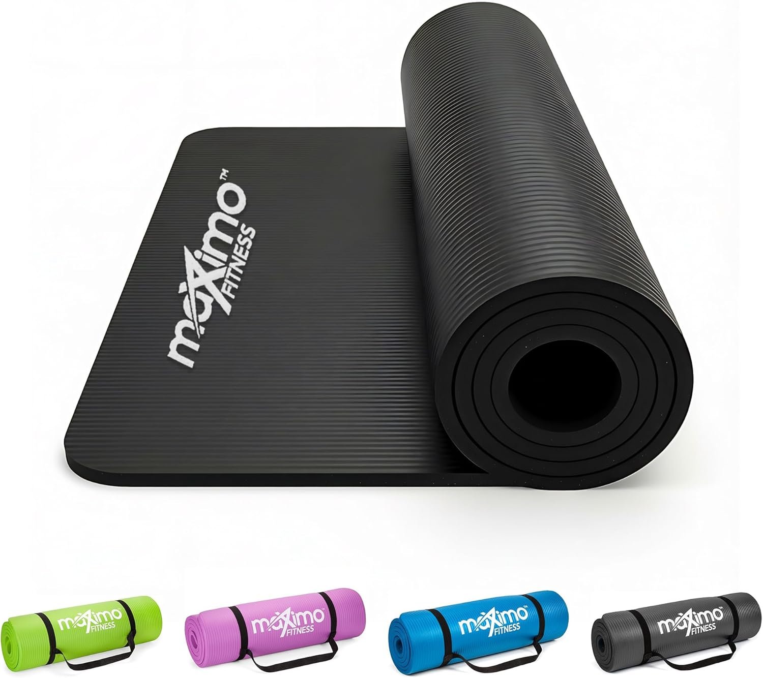 Maximo Fitness Yoga Mat – Multipurpose Exercise Mat for Men, Women and Kids, Ideal Non Slip Workout Mats for Yoga, Pilates, Gym Exercise with Carrying Strap