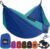 GORILLA GRIP Durable Camping Hammock with Heavy Duty Tree Straps, Portable Hammocks for Outside, Easy to Use Travel Swing Chair, Outdoor Camper Hiker Essentials, Backpacking Gear Gifts, Single, Blue
